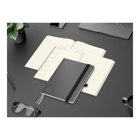 Wochenkalender links + Notizen rechts Vision-Hybrid Kunstleder-Hardcover A5 Anthrazit | DIN A5 | Goldprägung | Goldprägung inkl.