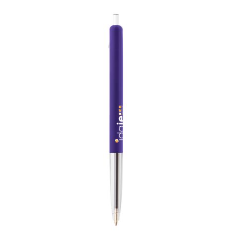 BIC® M10® Clic Druckkugelschreiber mittelblau | 1-farbiger Siebdruck | Schaft-rechts vom Clip | 8.00 mm x 42.00 mm