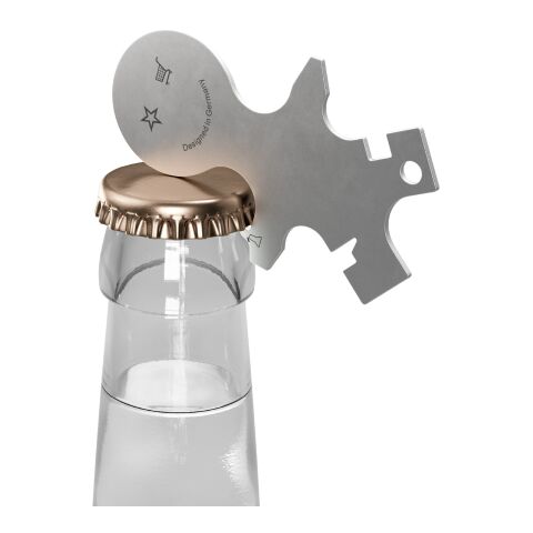 RICHARTZ® Einkaufswagenlöser Happy silber | ohne Werbeanbringung | ohne Werbeanbringung