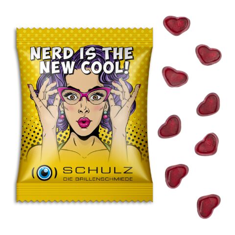 Fruchtgummi Standardformen weiß | ohne Werbeanbringung | Standard-Folie | Herz