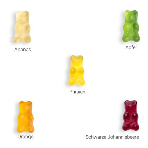 Fruchtsaftbärchen im Werbetütchen transparent | ohne Werbeanbringung | Standard-Folie