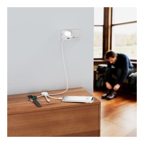 Xoopar Mr. Bio Long Multi-Kabel für Apple/Samsung Watch 1 Meter  Weiss | ohne Werbeanbringung | Nicht verfügbar | Nicht verfügbar