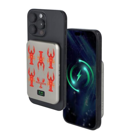 Xoopar Smile Wireless Mirror Powerbank Kompatibel mit MagSafe 5000mAh Hellgrau | ohne Werbeanbringung | Nicht verfügbar | Nicht verfügbar