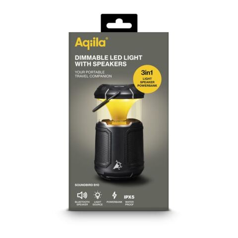 Aqiila Soundbird B10 Bluetooth-Lautsprecher mit Beleuchtung und Powerbank schwarz | ohne Werbeanbringung | Nicht verfügbar | Nicht verfügbar
