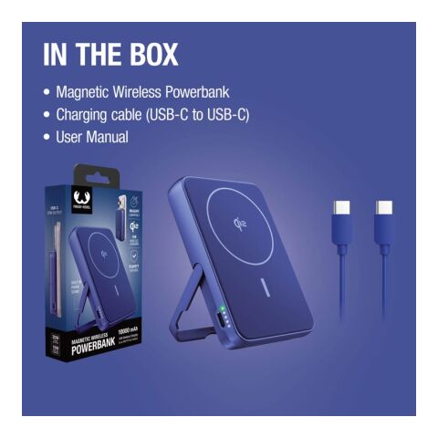 Fresh 'n Rebel Kabellose Powerbank 10000 mAh kompatibel mit MagSafe Blau Weiss