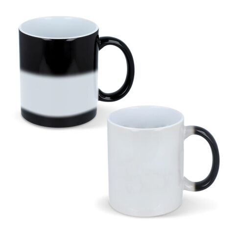 Oslo Magicbecher mit Sublimation 300ml Schwarz-Weiss