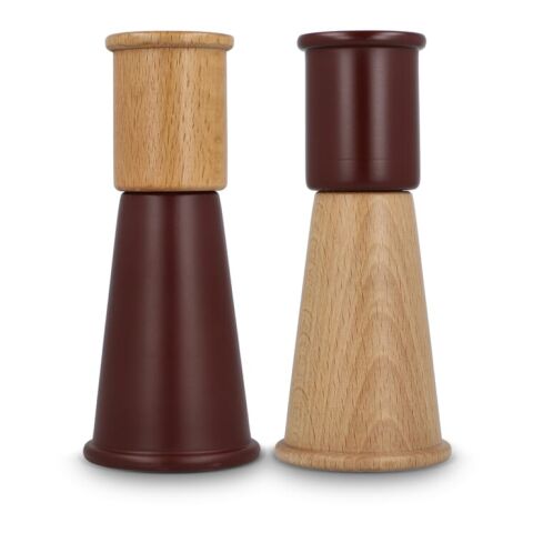 Sagaform "Gurken" Salz- und Pfeffermühle Set klein, 15 cm Dunkelrot | Gravur | auf Mühle 1 oben | 40 mm x 45 mm