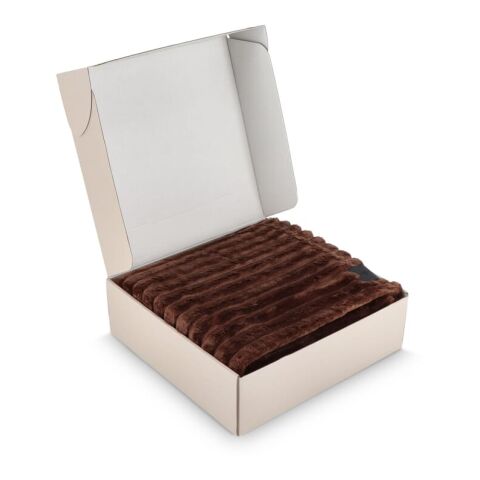 Sagaform Esther Recycelte Fleecedecke 130 x 170 cm Dunkelbraun | ohne Werbeanbringung