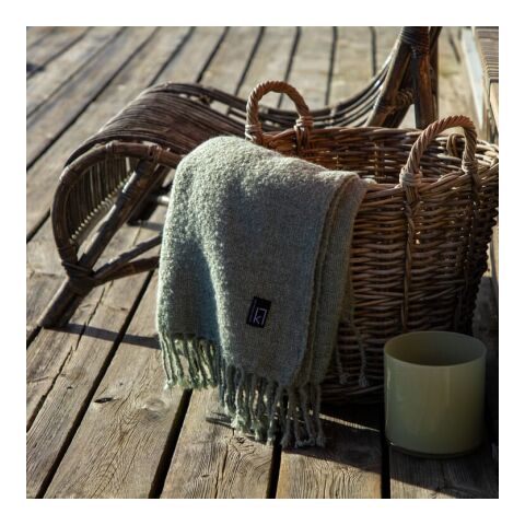 Kosta Linnewafveri Sjövallen Plaid 130x170 cm Grün | ohne Werbeanbringung