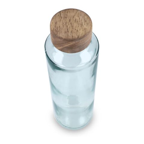InSideOut Recycelte Glaswasserflasche ReuuZ mit Holzverschluss 650 ml Transparent | Gravur | Seite 1 | 149 mm x 55 mm