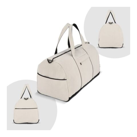 InSideOut Reuuz Canvas Reise-/Sporttasche 28 x 56 x 28 cm Beige-Schwarz | Digital Transferdruck | Fach | 140 mm x 140 mm