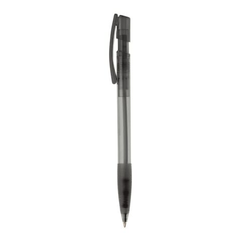 Kugelschreiber Nash Transparent mit Gummigriff schwarz-schwarz