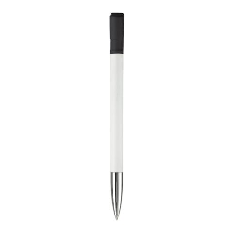 Kugelschreiber Nash Hardcolour mit Metallspitze Weiss-Schwarz | 1-farbiger Tampondruck | 270° vom Clip | 42 mm x 8 mm | Nicht verfügbar