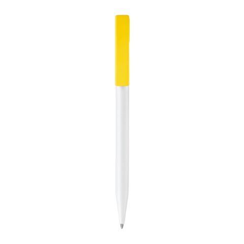 Kugelschreiber Nash Hardcolour Weiss-Gelb | 1-farbiger Tampondruck | Clip | 30 mm x 5 mm | Nicht verfügbar
