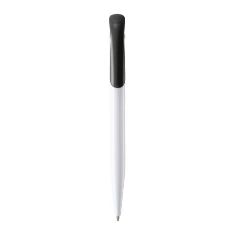 Kugelschreiber Modell Atlas Hardcolour Weiss-Schwarz | 1-farbiger Tampondruck | Clip | 30 mm x 8 mm | Nicht verfügbar