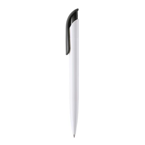 Kugelschreiber Modell Atlas Hardcolour Weiss-Schwarz | 1-farbiger Tampondruck | Clip | 30 mm x 8 mm | Nicht verfügbar