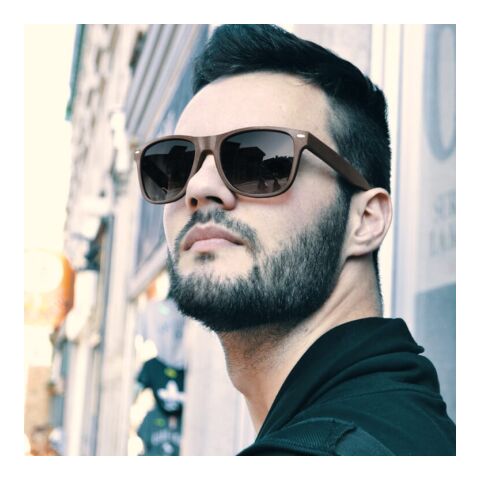 Sonnenbrille Justin Kaffee-Faser UV400 Natur | 1-farbiger Tampondruck | 1 cm vom linken Scharnier | 55 mm x 6 mm | Nicht verfügbar