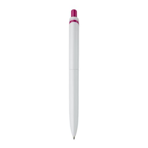 Kugelschreiber Modell Click Shadow - Hergestellt in Deutschland Weiss-Dunkelrosé