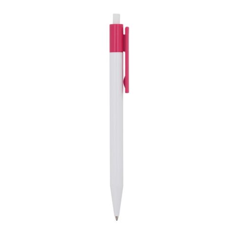 Kugelschreiber Kuma Hardcolour Weiss-Rosa | 1-farbiger Siebdruck | 180° vom Clip | 45 mm x 25 mm | Nicht verfügbar