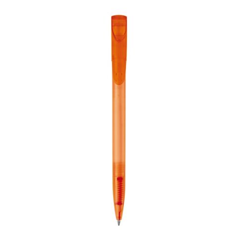 Kugelschreiber Deniro Frosty Orange | 1-farbiger Siebdruck | 90° vom Clip | 45 mm x 25 mm | Nicht verfügbar