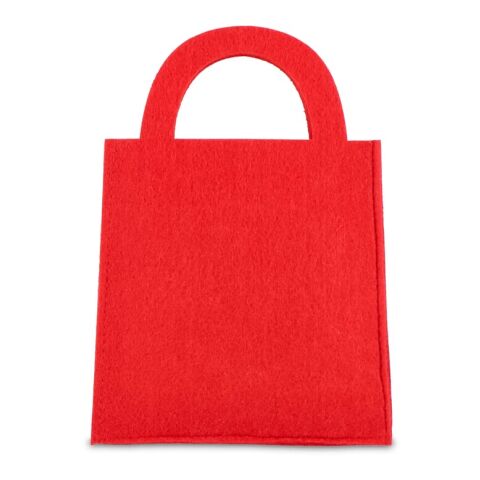 Filz-Geschenktüte 15x21cm Rot Weiß | ohne Werbeanbringung | Nicht verfügbar | Nicht verfügbar