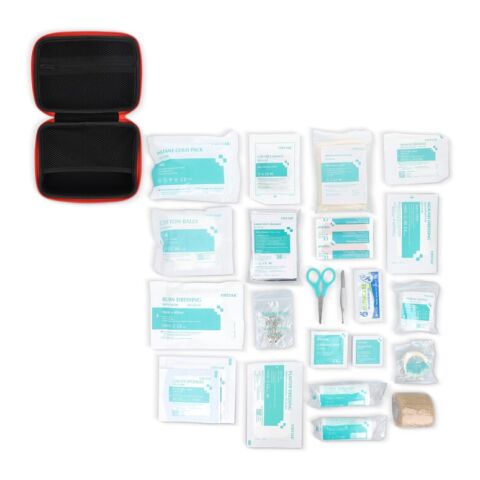 Erste-Hilfe-Set 40-teilig Andes Rot Weiß | Digitaldruck | Oberseite | 55 mm x 40 mm