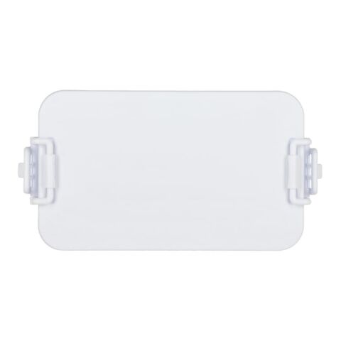 Doppelte Lunchbox mit Besteck Weiss | 1-farbiger Tampondruck | Deckel | 50 mm x 50 mm
