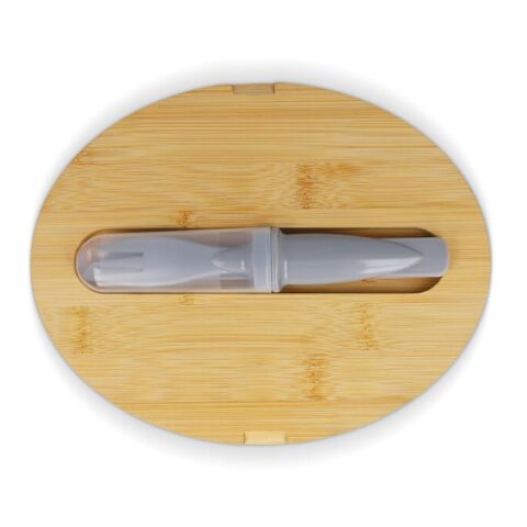 Lunchbox R-PP &amp; Bambus mit Besteck - 1L Grau | ohne Werbeanbringung | Nicht verfügbar | Nicht verfügbar | Nicht verfügbar