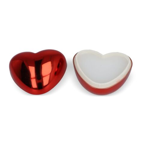 Lippenbalsam in metallischer Herzformdose Rot / Weiß | ohne Werbeanbringung | Nicht verfügbar | Nicht verfügbar