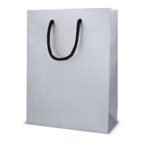 FSC Papier Geschenktasche 18 x 8 x 24cm 200g/m² Silber | ohne Werbeanbringung | Nicht verfügbar | Nicht verfügbar