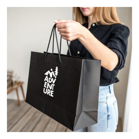 FSC Papier Geschenktasche 40 x 12 x 30cm 200g/m² Schwarz | ohne Werbeanbringung | Nicht verfügbar | Nicht verfügbar