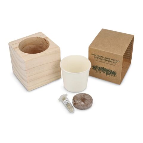 FSC-Holzpflanzgefäß-Set – Microgreens Natur | ohne Werbeanbringung | Nicht verfügbar | Nicht verfügbar