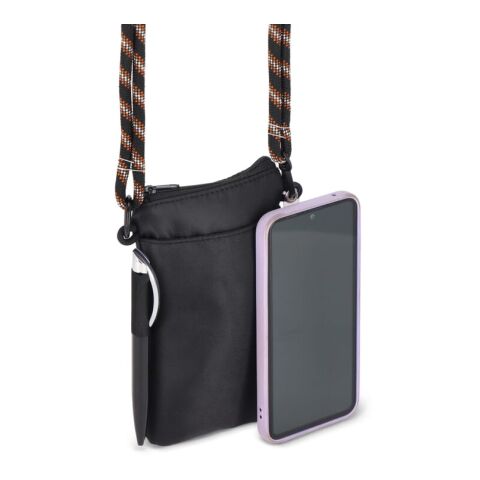 Crossbody Beutel mit Paracord Gurt Schwarz | Digital Transferdruck | Fach | 50 mm x 70 mm