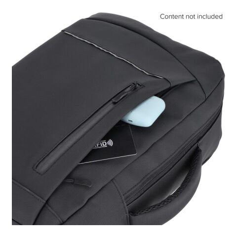 PU Osaka Laptop-Rucksack 30 x 14 x 42 cm 15 l Schwarz | Digital Transferdruck | Fach | 150 mm x 220 mm