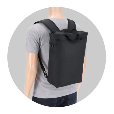 PU Kiew Laptop-Rucksack 28 x 42 x 12,5 cm schwarz | Digital Transferdruck | Seite 1 | 250 mm x 300 mm