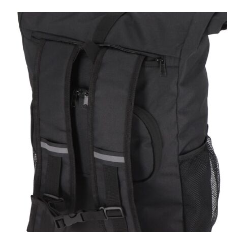 R-PET 600D Rolltop Fahrrad-Rucksack 20L Schwarz