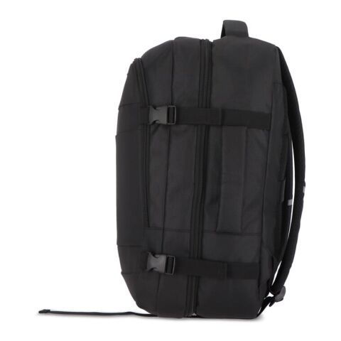 R-PET 600D Handgepäck Rucksack 22L Schwarz | Digital Transferdruck | Vorderseite | 120 mm x 170 mm