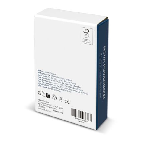 Nova Powerbank 22,5 W Power Delivery mit integrierten Kabeln 10.000 mAh Dunkelgrau