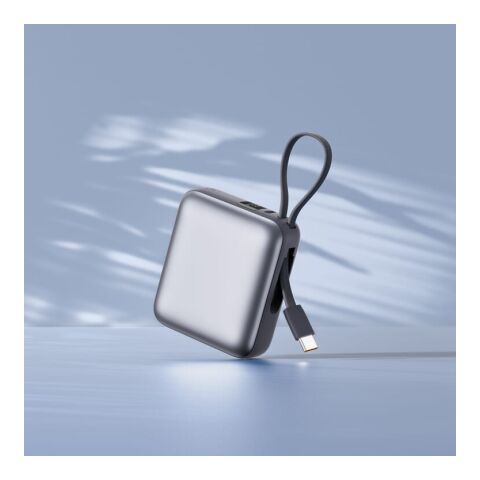 Nova Powerbank 22,5 W Power Delivery mit integrierten Kabeln 10.000 mAh Dunkelgrau | Digitaldruck | Oberseite | 45 mm x 35 mm