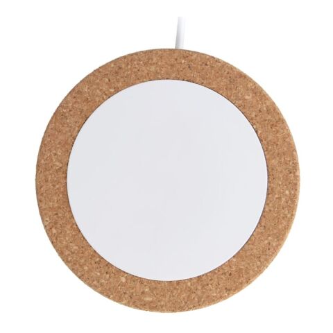 Drahtloses Ladegerät Kork &amp; RABS 15W Weiss-Natur | ohne Werbeanbringung | Nicht verfügbar | Nicht verfügbar | Nicht verfügbar