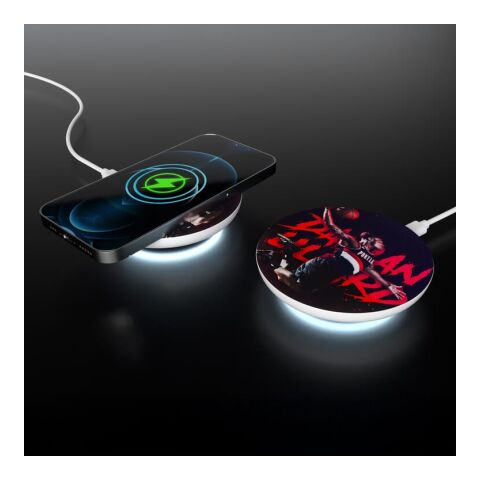 Kabelloses Schnellladegerät 15W mit LED-Anzeige Weiss | ohne Werbeanbringung | Nicht verfügbar | Nicht verfügbar