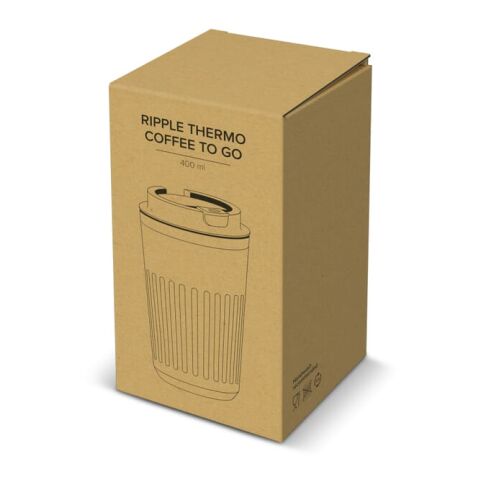 Recycelter Edelstahl-Thermobecher für Kaffee zum Mitnehmen, 400 ml Weiss | ohne Werbeanbringung | Nicht verfügbar | Nicht verfügbar