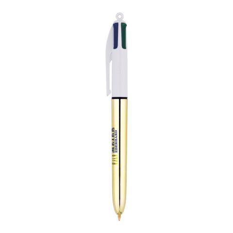 BIC® 4 Colours Shine Kugelschreiber Weiß-gold