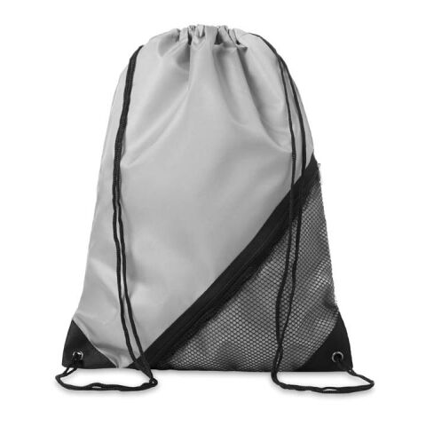RPET-Kordelzugbeutel mit Reißverschluss und Netztasche blau | ohne Werbeanbringung | blau