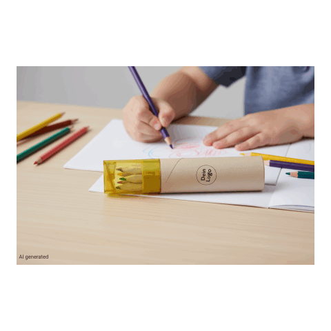 6-teiliges Buntstifte-Set mit Anspitzer transparent orange | ohne Werbeanbringung | Nicht verfügbar | Nicht verfügbar | Nicht verfügbar