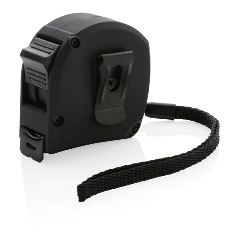 5m/19mm Maßband aus RCS recycelt. Kunststoff &amp; Bambus schwarz | ohne Werbeanbringung | Nicht verfügbar | Nicht verfügbar