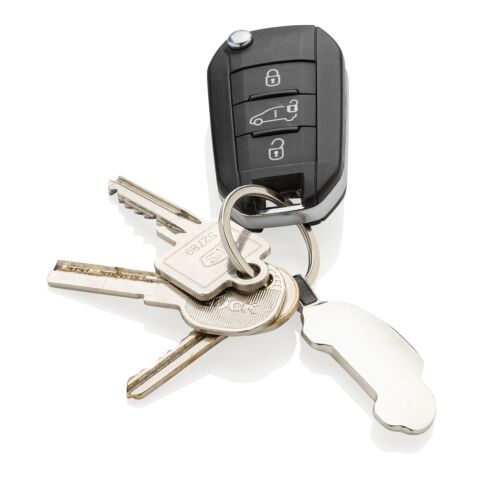 Schlüsselring Auto aus RCS rec. Zinklegierung silber | ohne Werbeanbringung | Nicht verfügbar | Nicht verfügbar