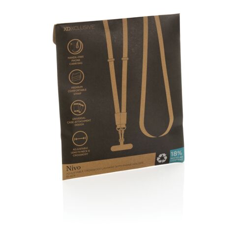 Nivo Crossbody-Handyband aus RCS recyceltem PET schwarz | ohne Werbeanbringung | Nicht verfügbar | Nicht verfügbar