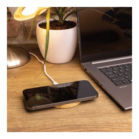 15W FSC®-Bambus Wireless Charger braun | ohne Werbeanbringung | Nicht verfügbar | Nicht verfügbar