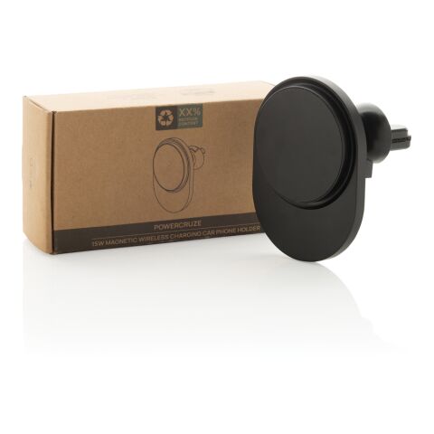 PowerCruze magnetischer 15W Autohalter aus RCS rec. ABS schwarz | ohne Werbeanbringung | Nicht verfügbar | Nicht verfügbar